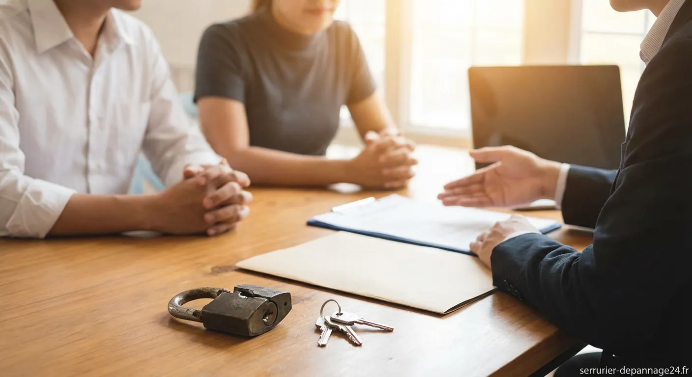 Personne remplissant un formulaire pour contacter les instances de médiation serrurerie