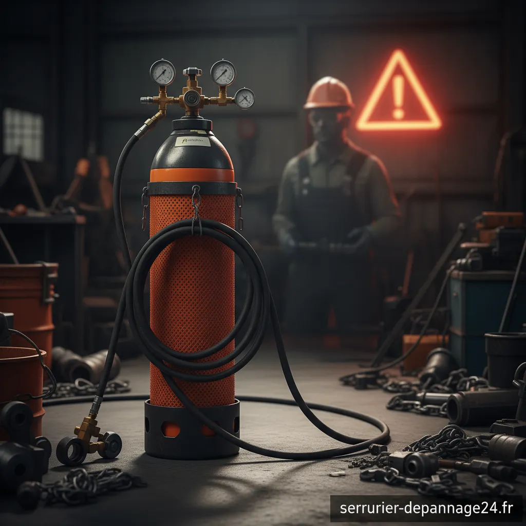 Cylindre de serrure avec une clé insérée de chaque côté, illustrant la fonction urgence danger.